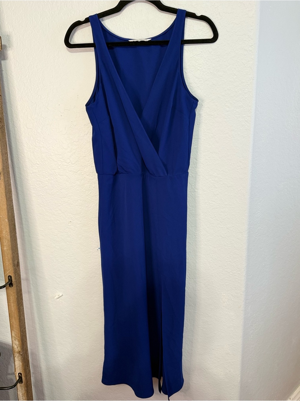 Amanda Uprichard Sleeveless Wrap Midi Dress in Royal Blue
